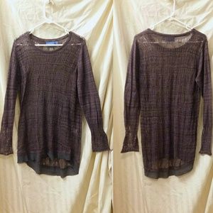 Simply Vera Wang Sheer Amethyst Knit Sweater L